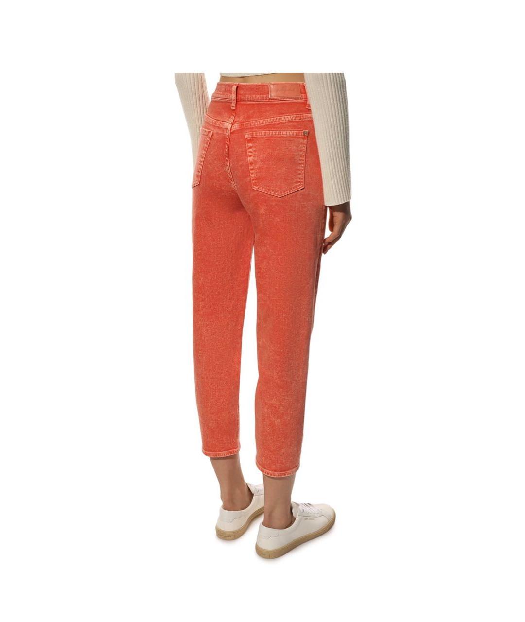7 FOR ALL MANKIND Оранжевые хлопко-эластановые джинсы слим, фото 2