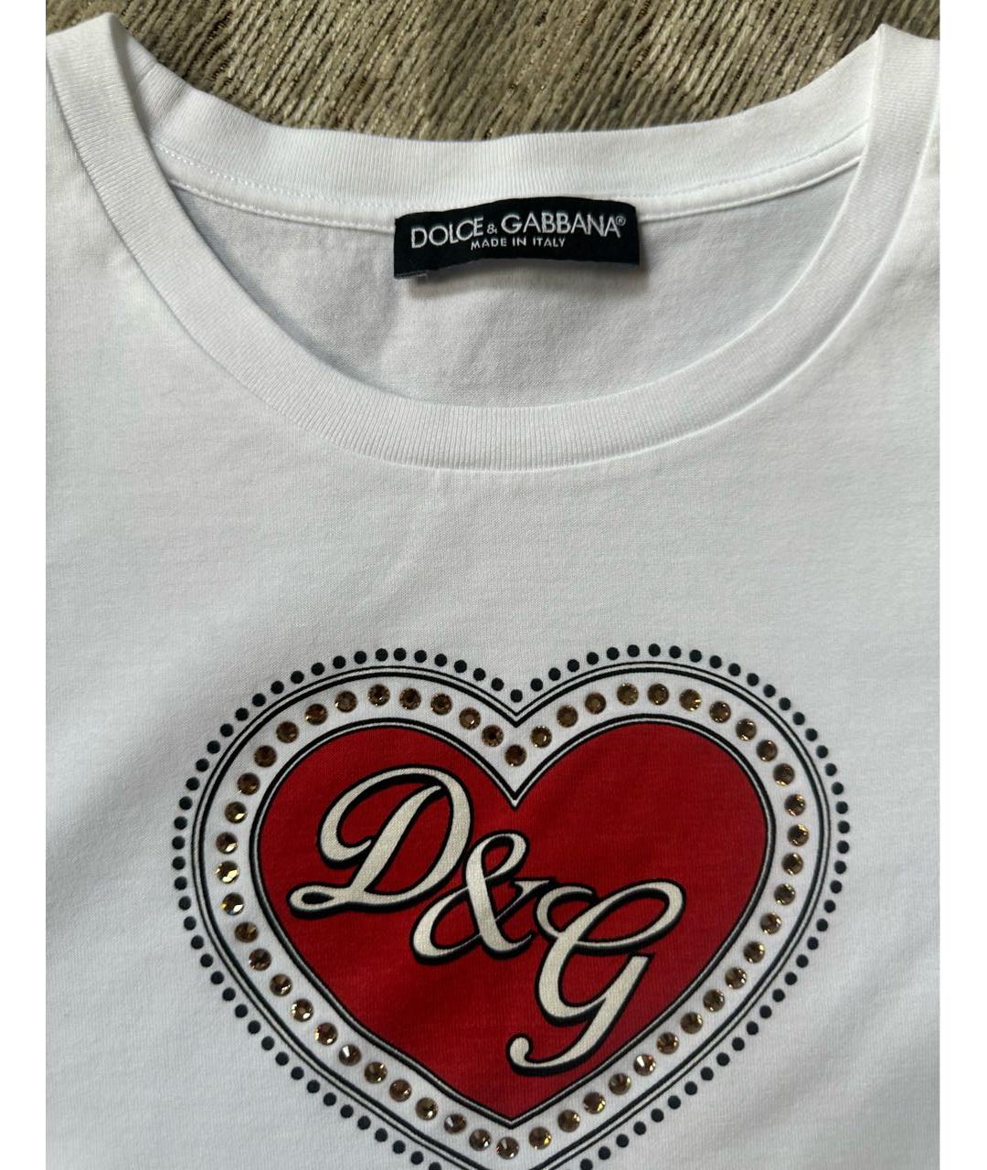DOLCE&GABBANA Белая хлопковая футболка, фото 5