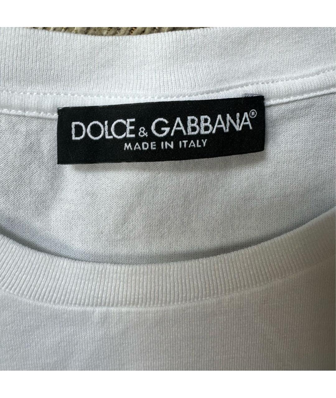DOLCE&GABBANA Белая хлопковая футболка, фото 3