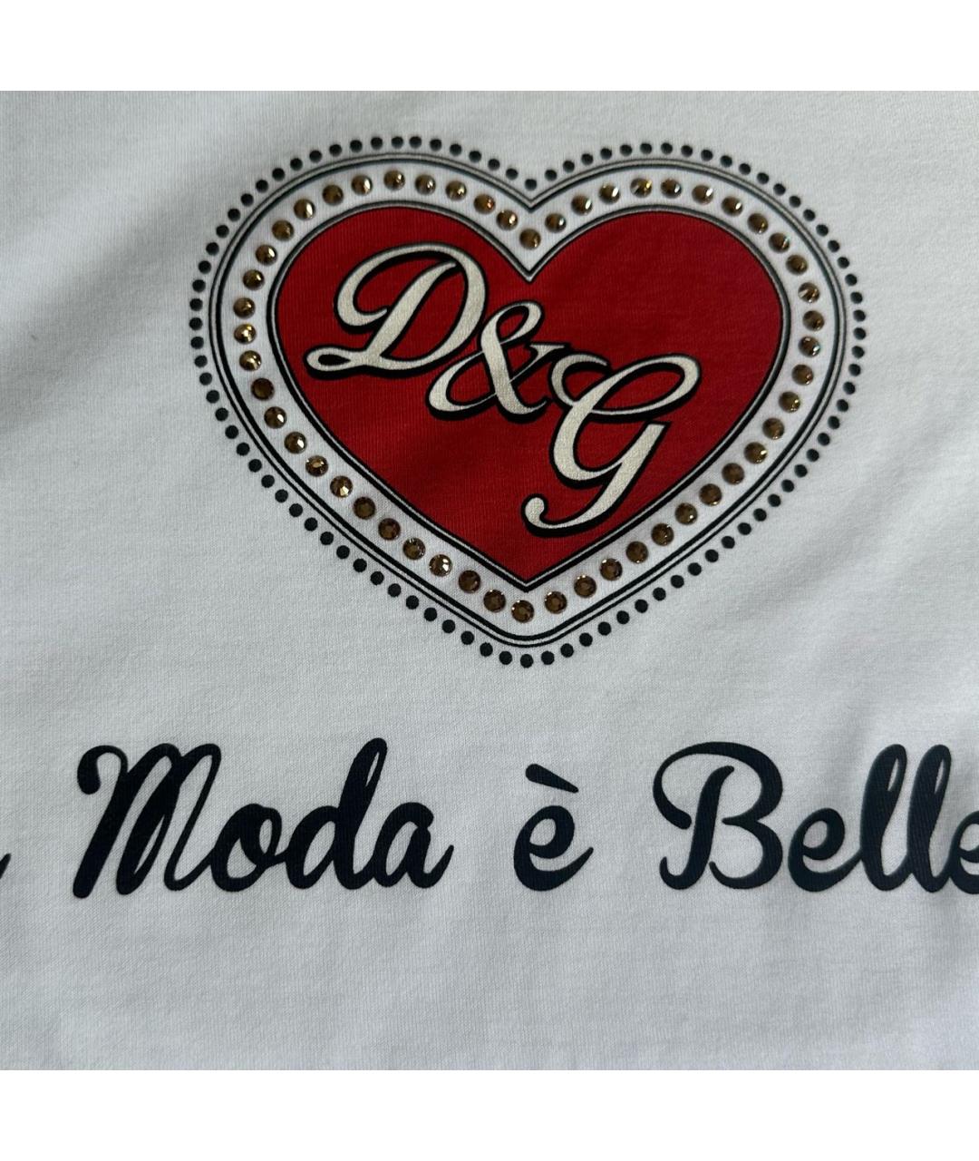 DOLCE&GABBANA Белая хлопковая футболка, фото 6