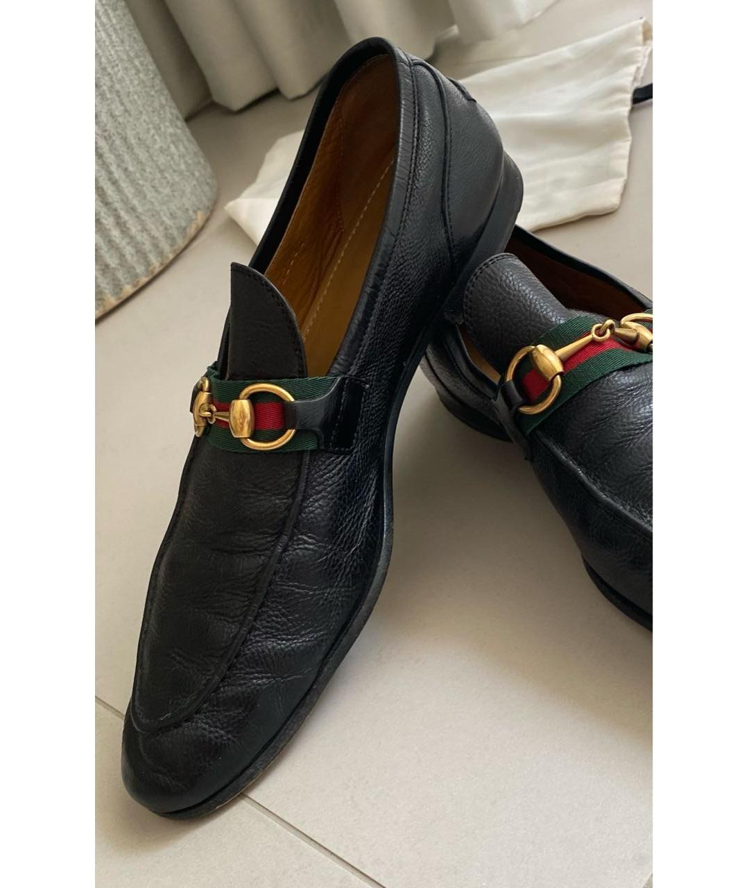 GUCCI Черные кожаные мокасины, фото 6