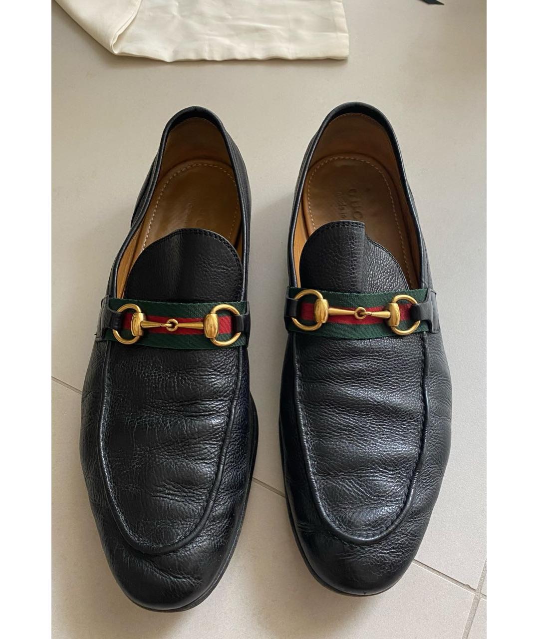 GUCCI Черные кожаные мокасины, фото 2