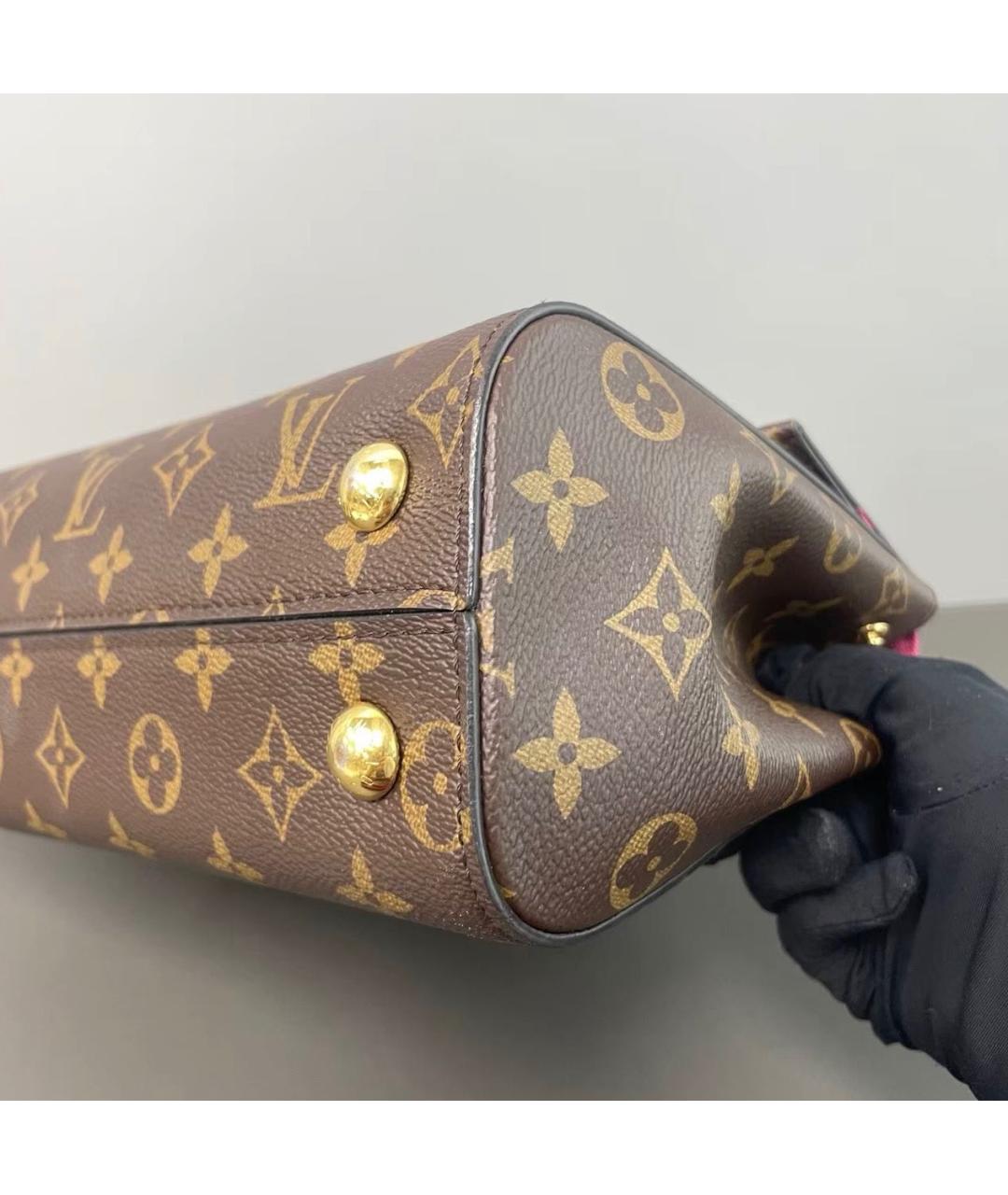 LOUIS VUITTON Коричневая кожаная сумка через плечо, фото 6