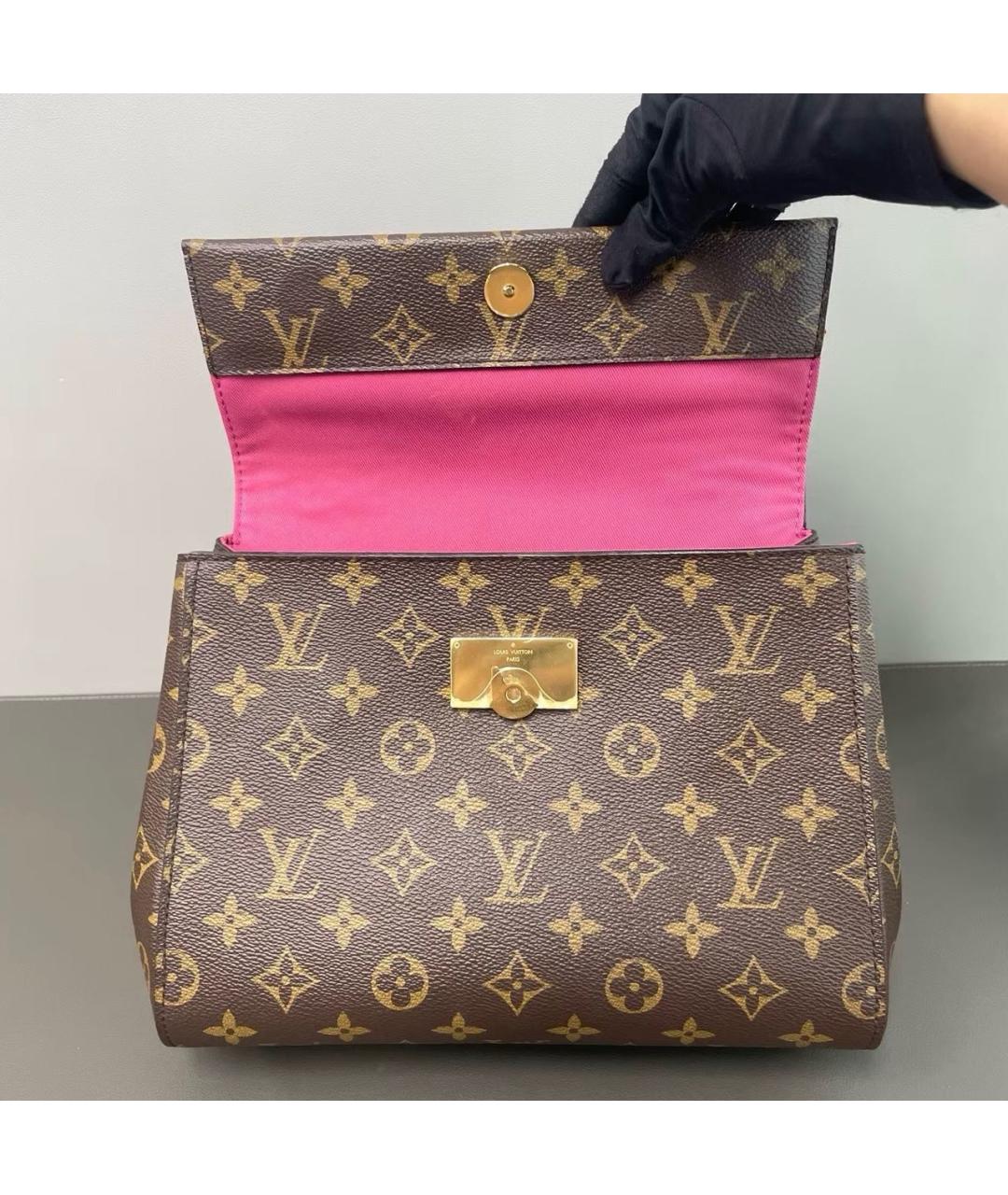 LOUIS VUITTON Коричневая кожаная сумка через плечо, фото 7