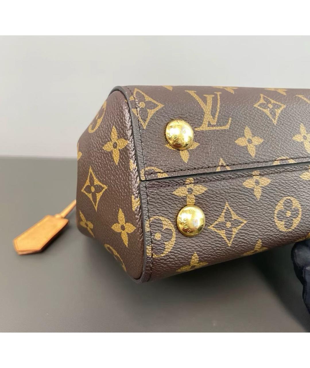 LOUIS VUITTON Коричневая кожаная сумка через плечо, фото 5