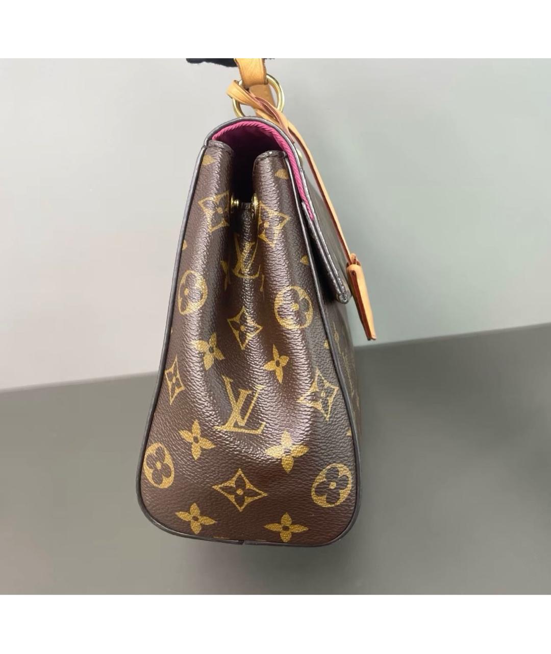 LOUIS VUITTON Коричневая кожаная сумка через плечо, фото 4