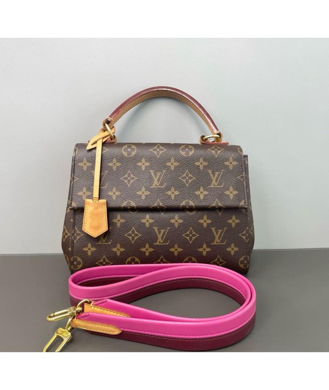 LOUIS VUITTON Коричневая кожаная сумка через плечо, фото 9