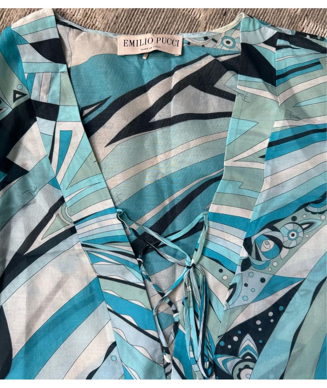 EMILIO PUCCI Голубая хлопковая туника, фото 6