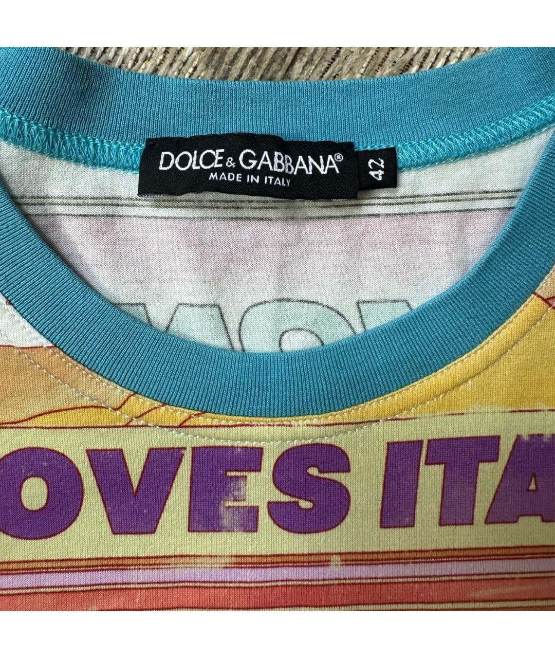 DOLCE&GABBANA Мульти хлопковая футболка, фото 3
