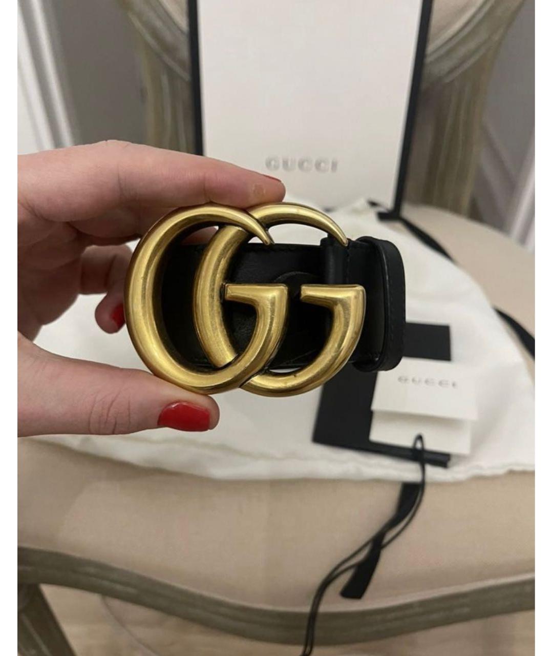 GUCCI Черный кожаный ремень, фото 2