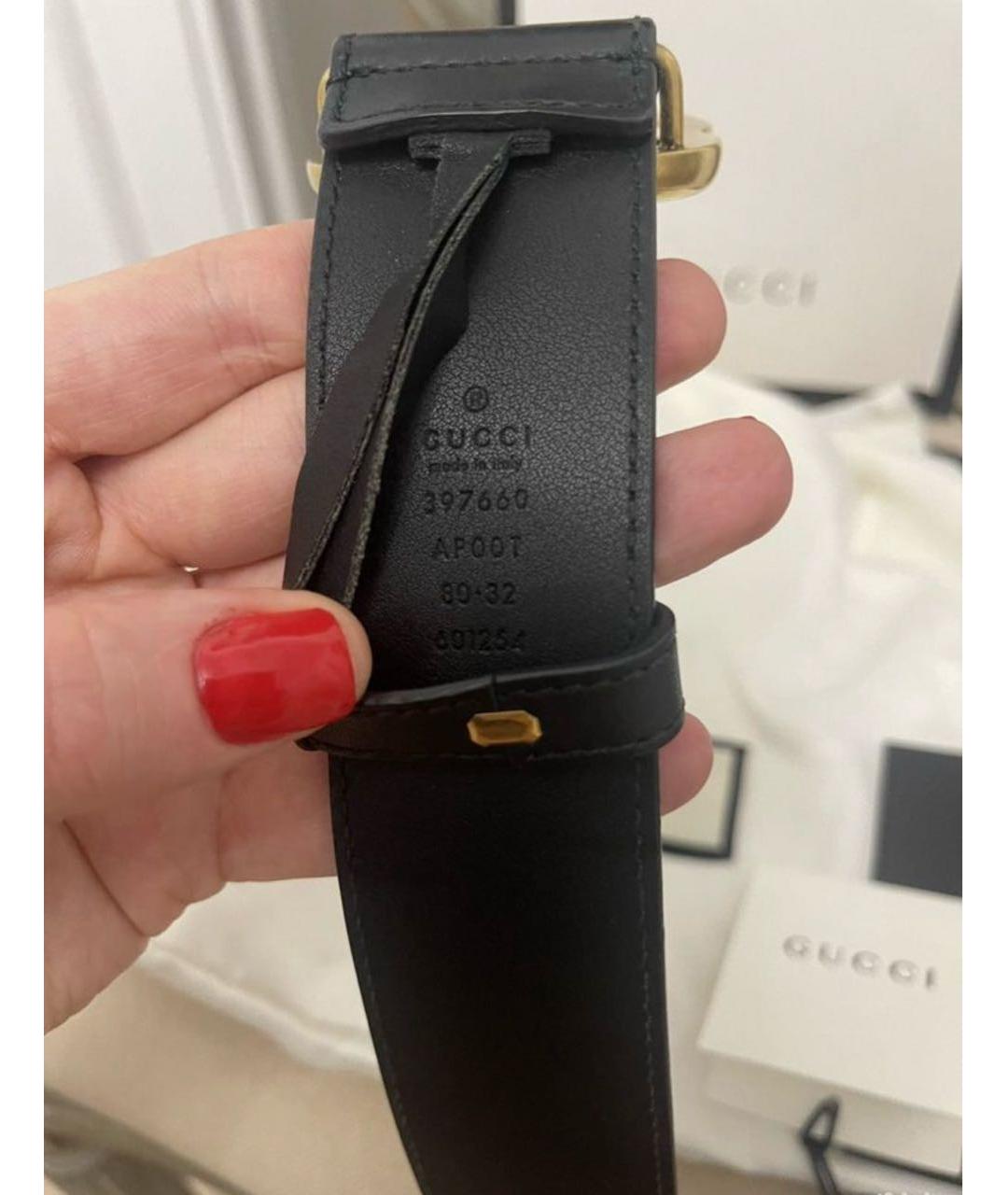 GUCCI Черный кожаный ремень, фото 4