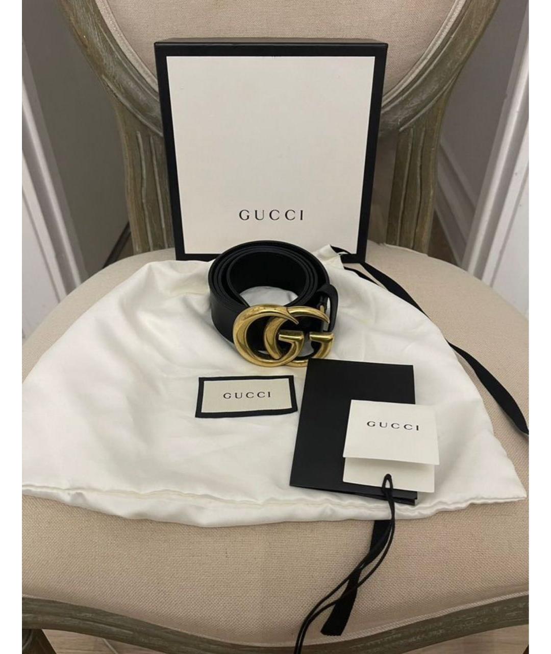 GUCCI Черный кожаный ремень, фото 7
