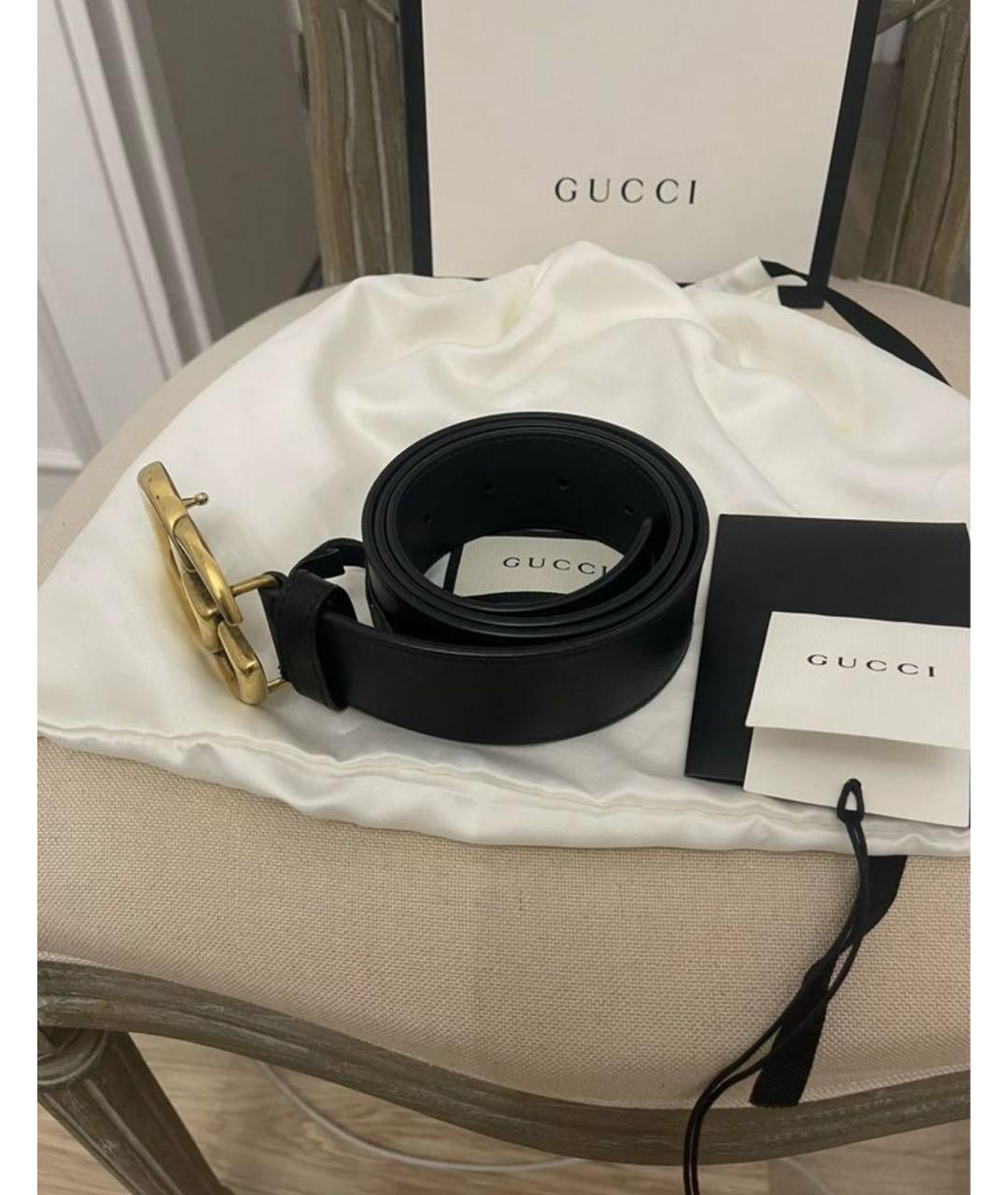 GUCCI Черный кожаный ремень, фото 3