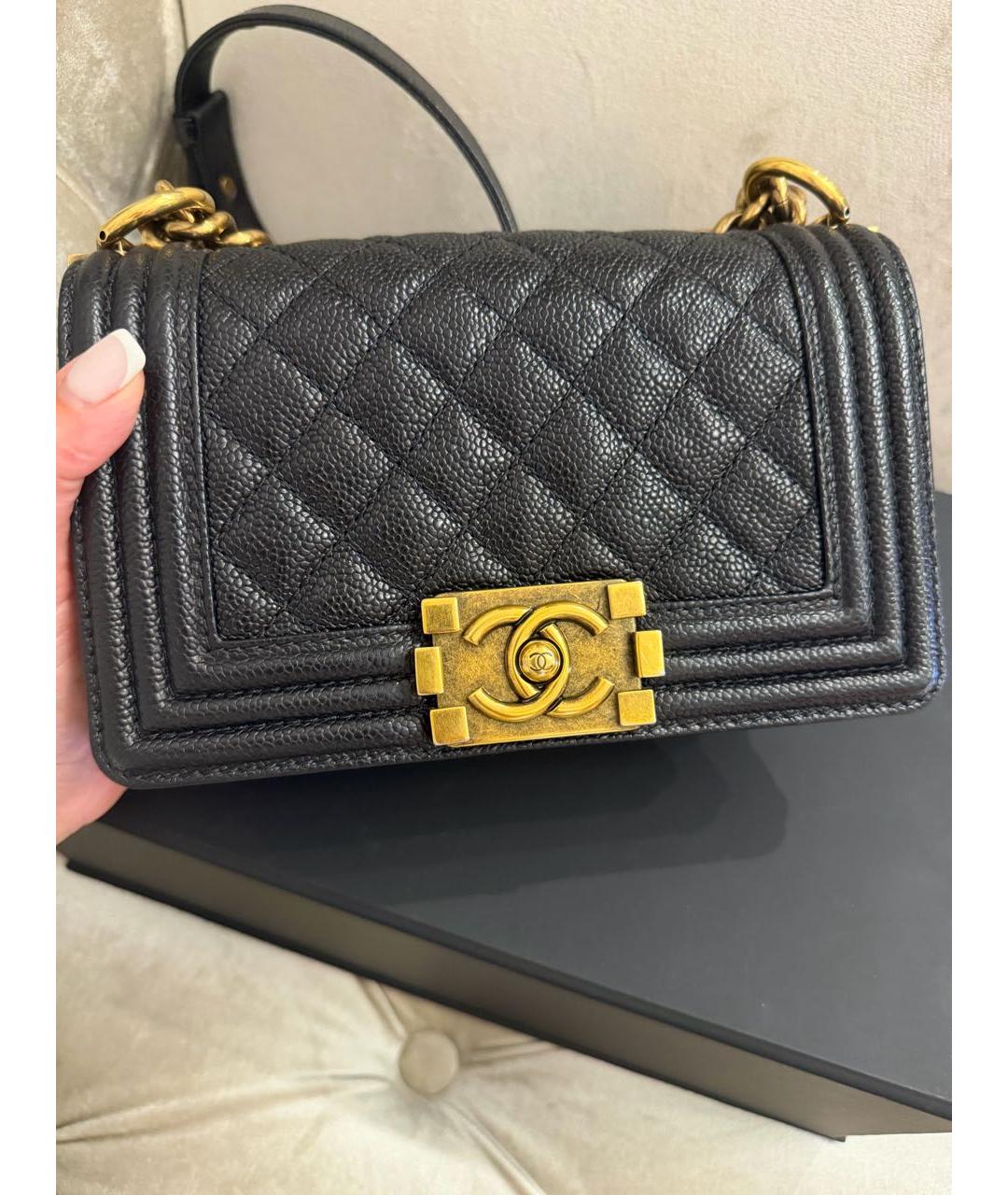 CHANEL Черная кожаная сумка через плечо, фото 6
