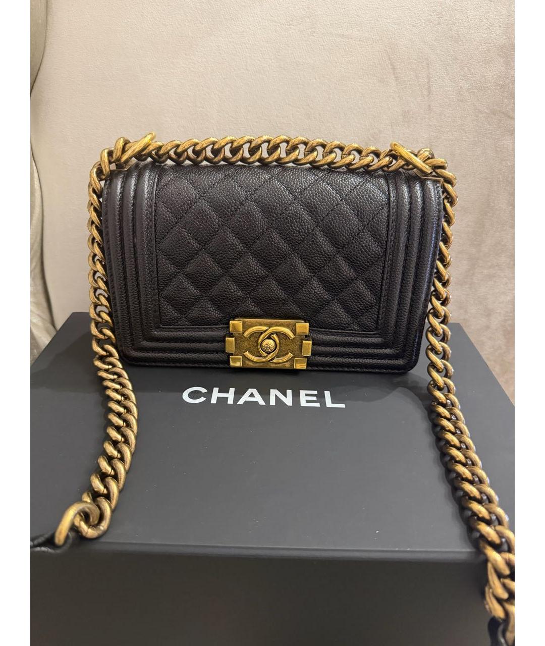 CHANEL Черная кожаная сумка через плечо, фото 8