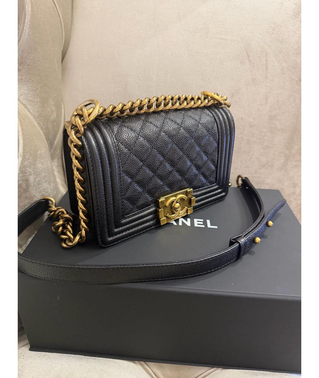 CHANEL Черная кожаная сумка через плечо, фото 2