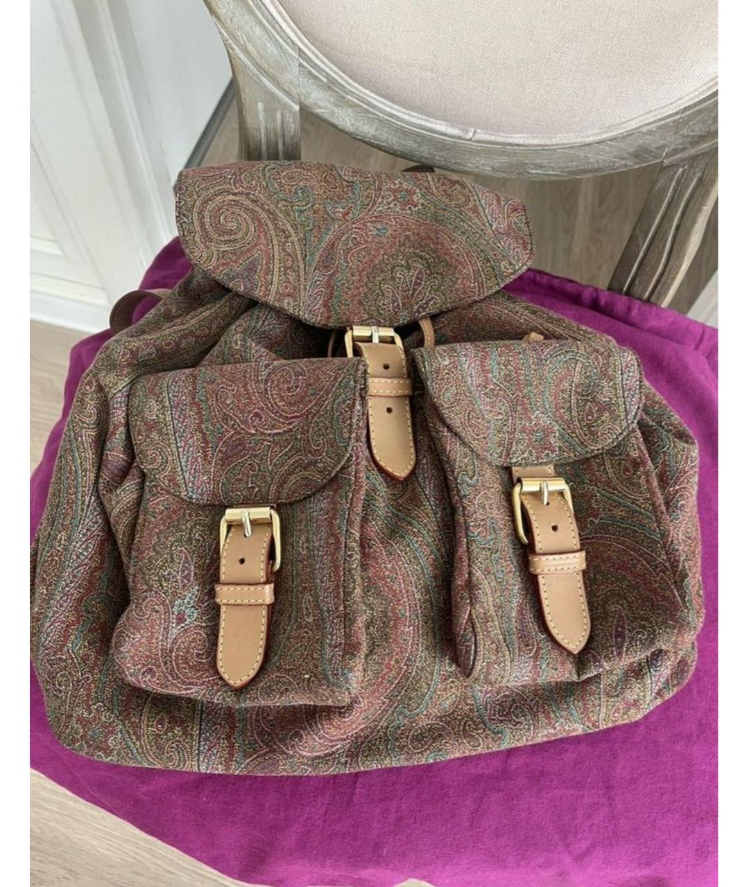 ETRO Коричневый рюкзак из канвы, фото 4