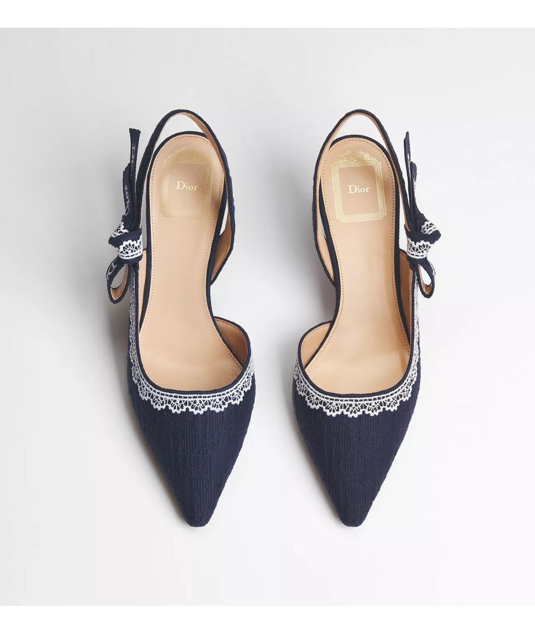 CHRISTIAN DIOR Темно-синие текстильные туфли, фото 3