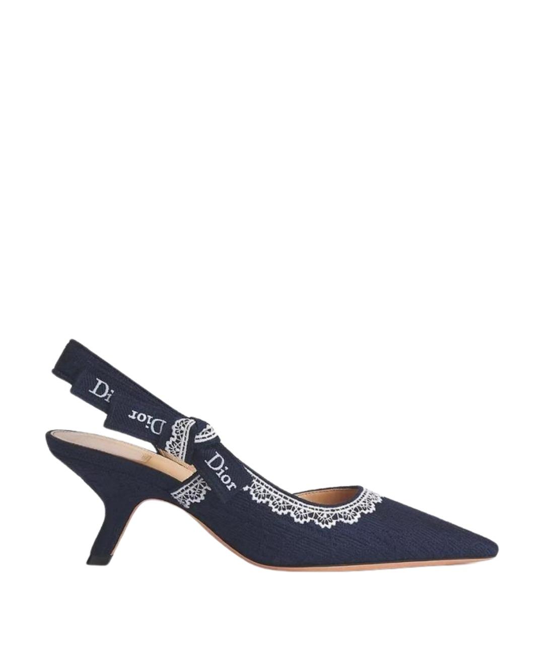 CHRISTIAN DIOR Темно-синие текстильные туфли, фото 1