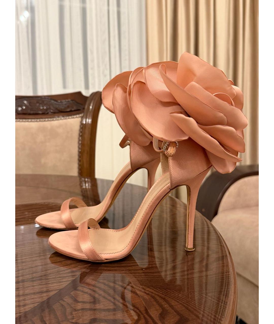 GIUSEPPE ZANOTTI DESIGN Розовые бархатные босоножки, фото 6