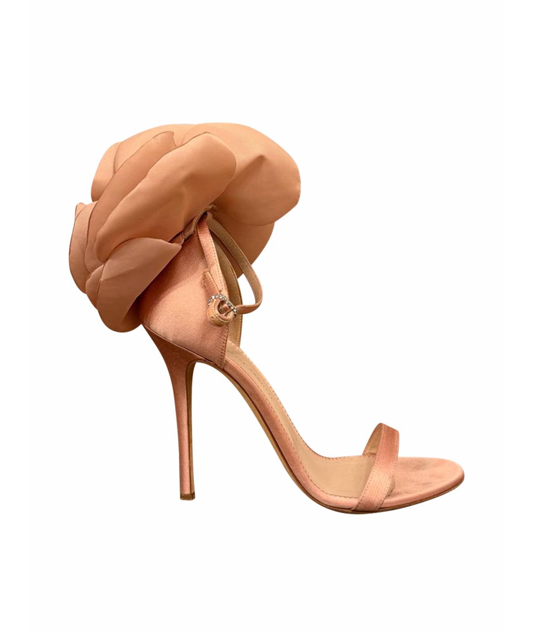 GIUSEPPE ZANOTTI DESIGN Розовые бархатные босоножки, фото 8