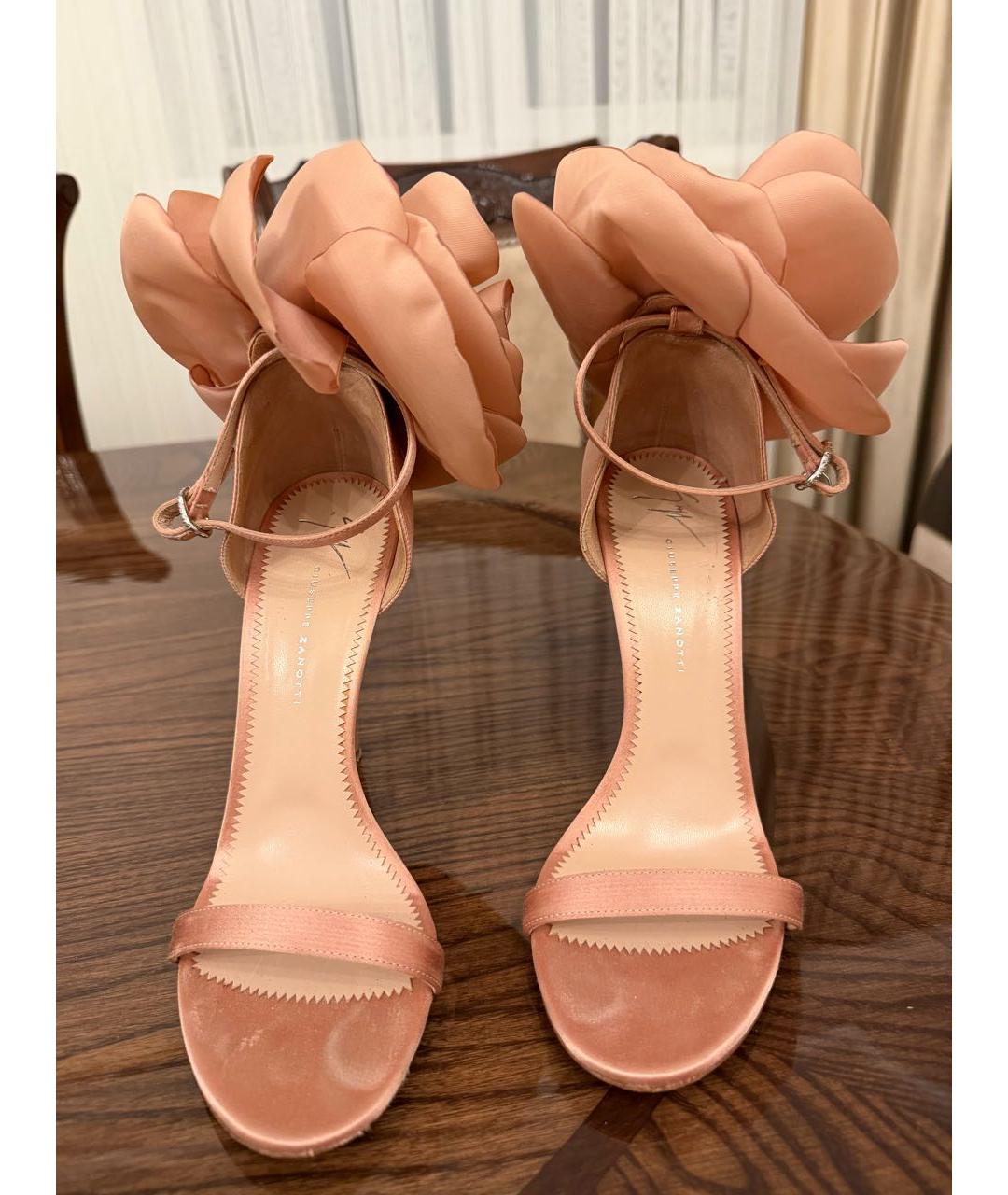 GIUSEPPE ZANOTTI DESIGN Розовые бархатные босоножки, фото 2
