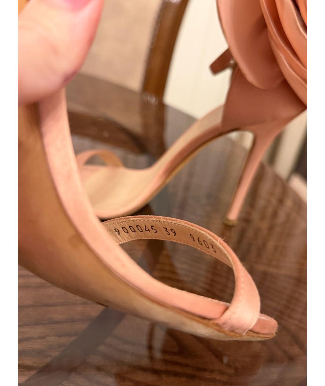GIUSEPPE ZANOTTI DESIGN Розовые бархатные босоножки, фото 7
