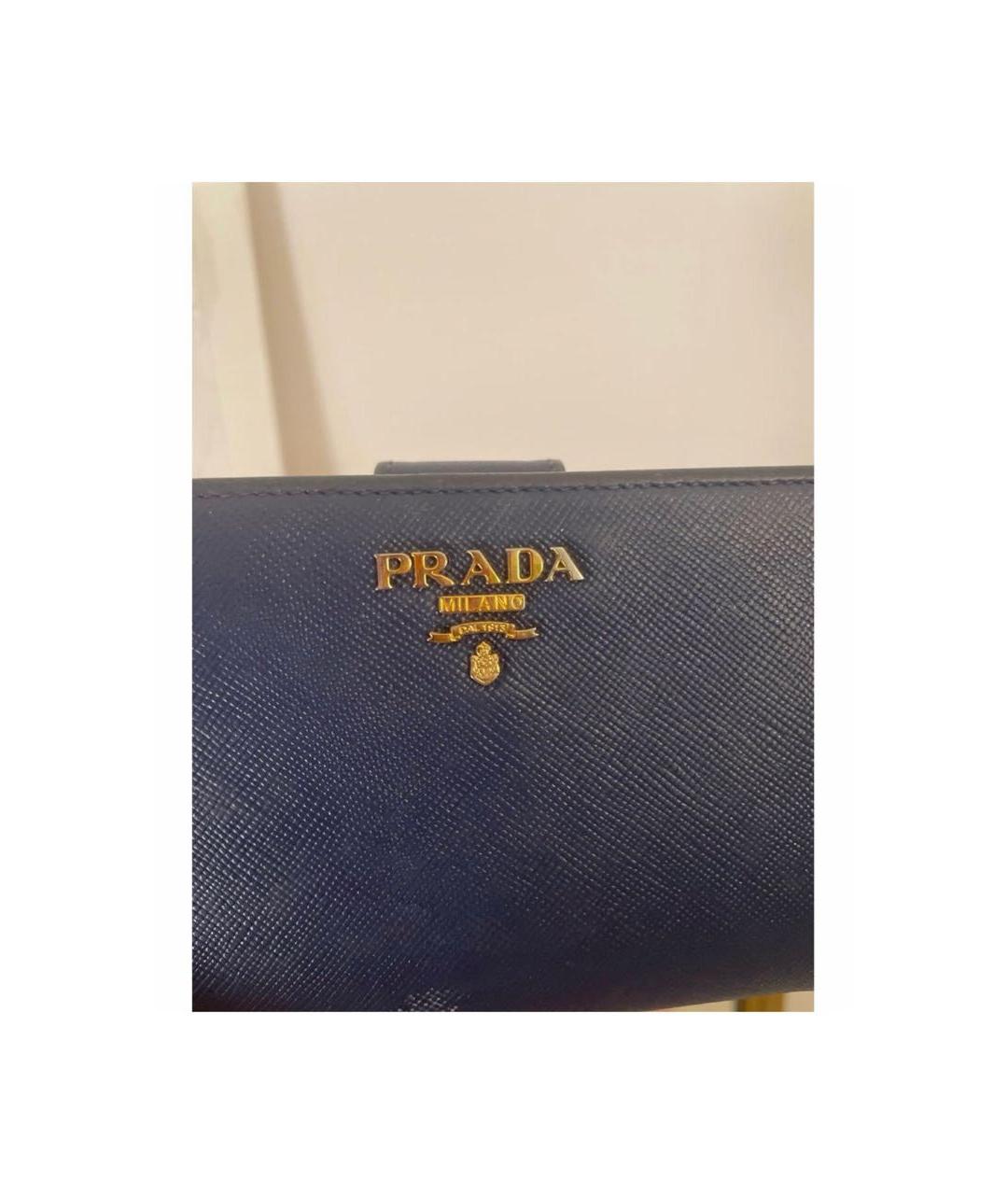 PRADA Темно-синий кожаный кошелек, фото 5