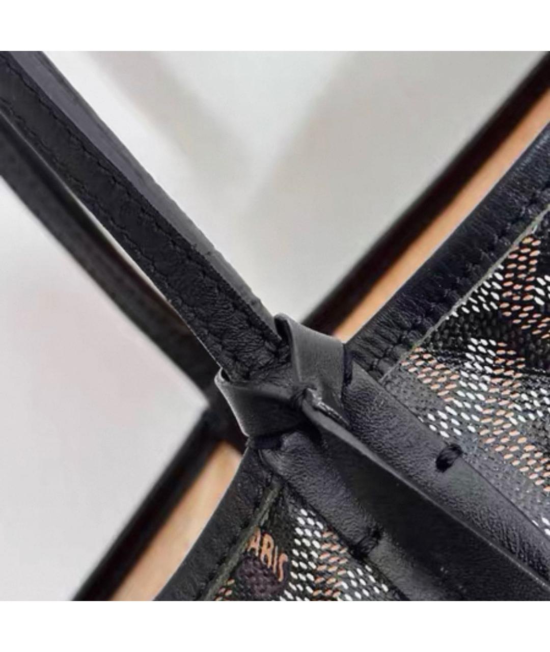 GOYARD Черная кожаная сумка тоут, фото 5