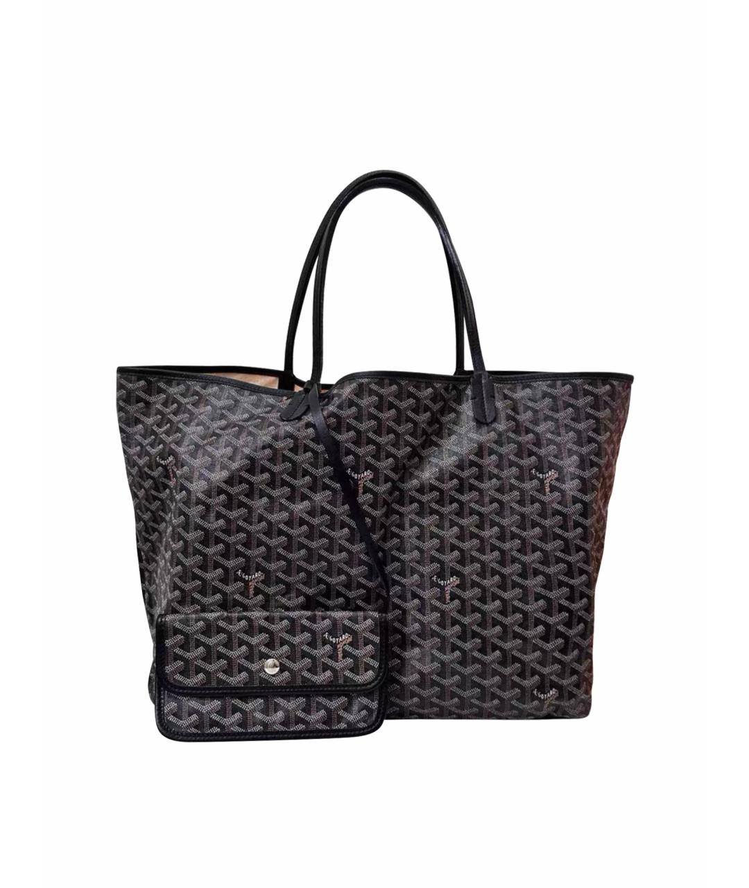 GOYARD Черная кожаная сумка тоут, фото 1