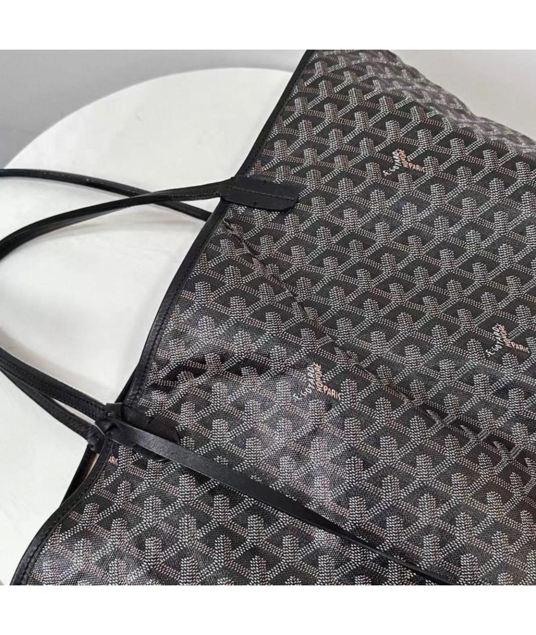 GOYARD Черная кожаная сумка тоут, фото 3