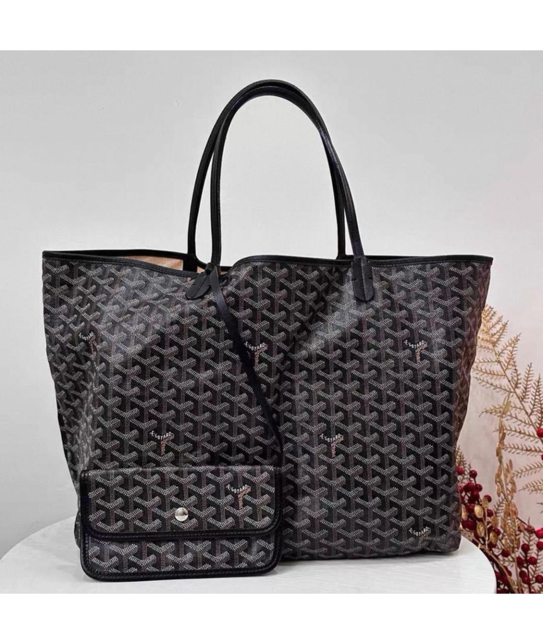 GOYARD Черная кожаная сумка тоут, фото 7