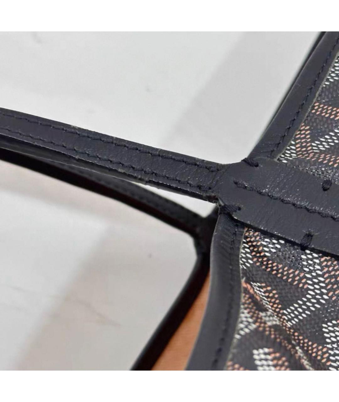 GOYARD Черная кожаная сумка тоут, фото 4