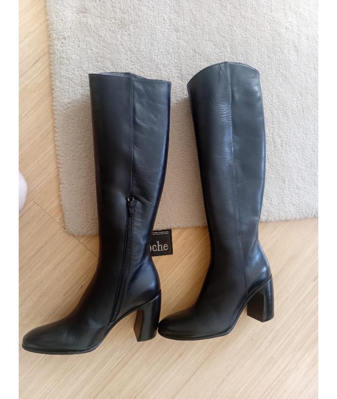ANN DEMEULEMEESTER Черные кожаные сапоги, фото 5
