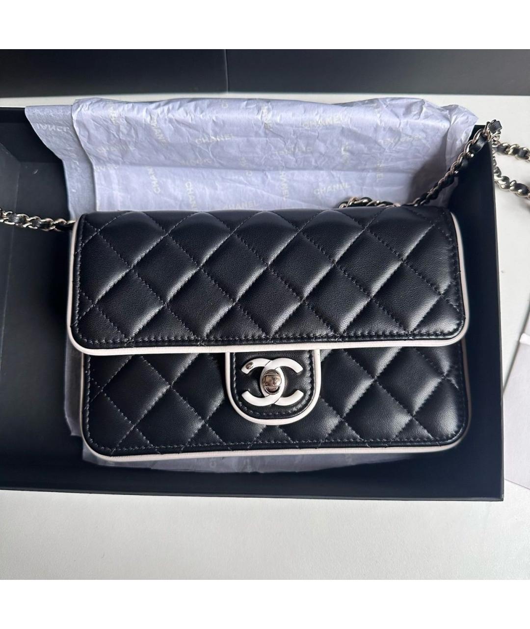 CHANEL Черная кожаная сумка через плечо, фото 4