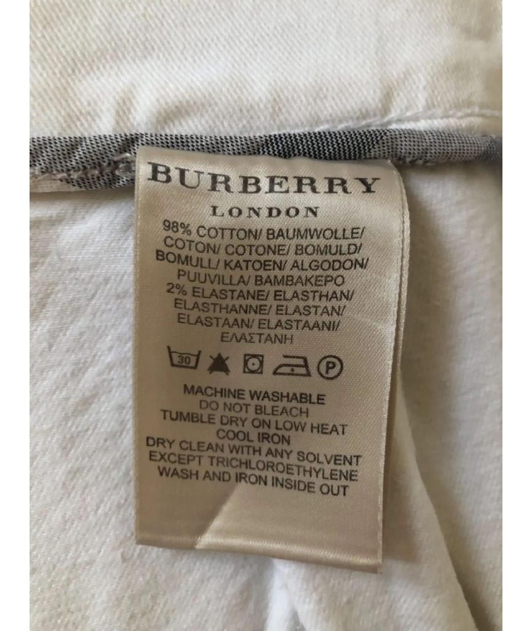 BURBERRY Белая деним юбка мини, фото 3