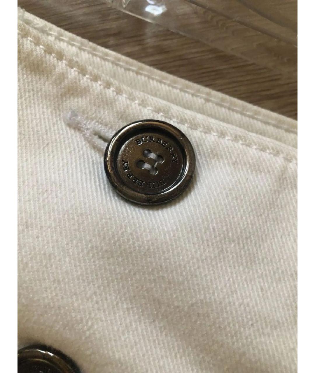 BURBERRY Белая деним юбка мини, фото 7