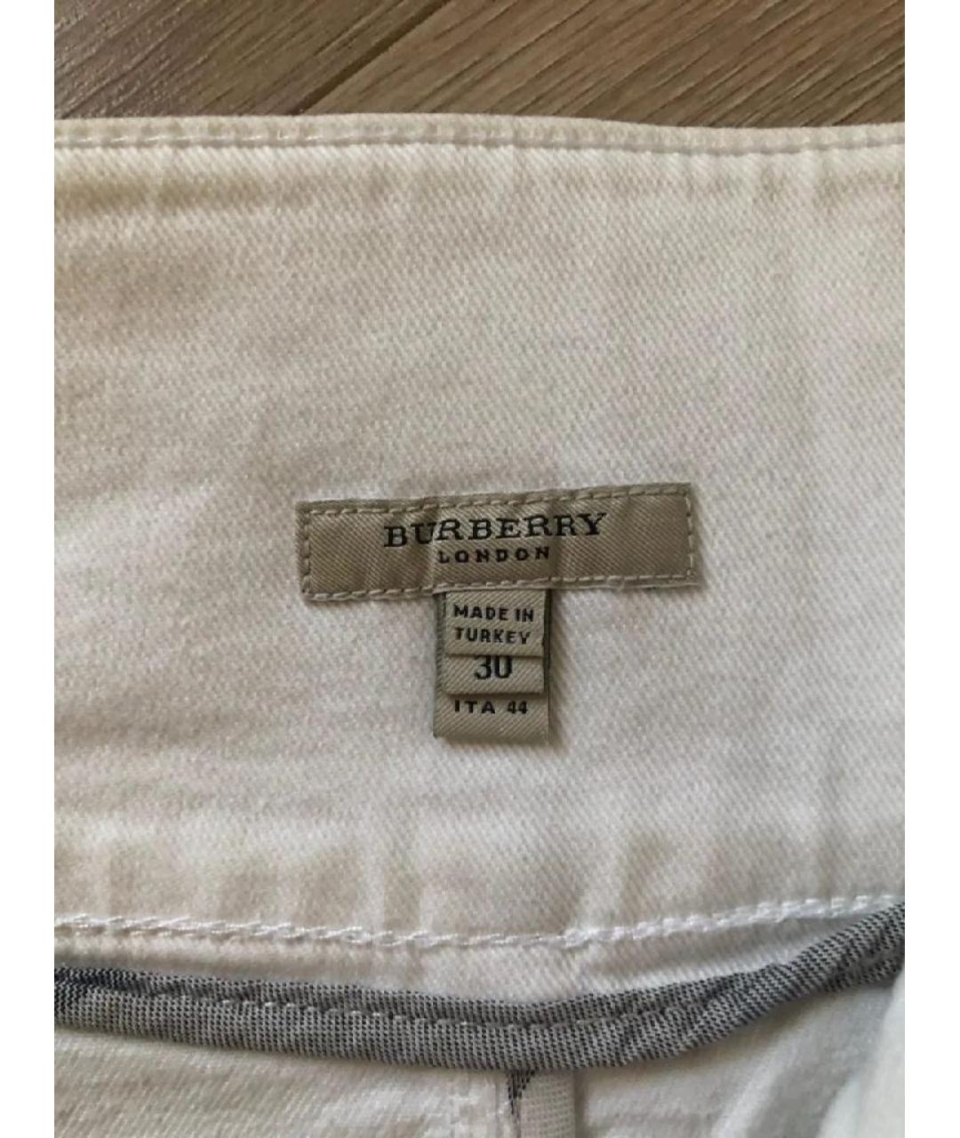 BURBERRY Белая деним юбка мини, фото 4