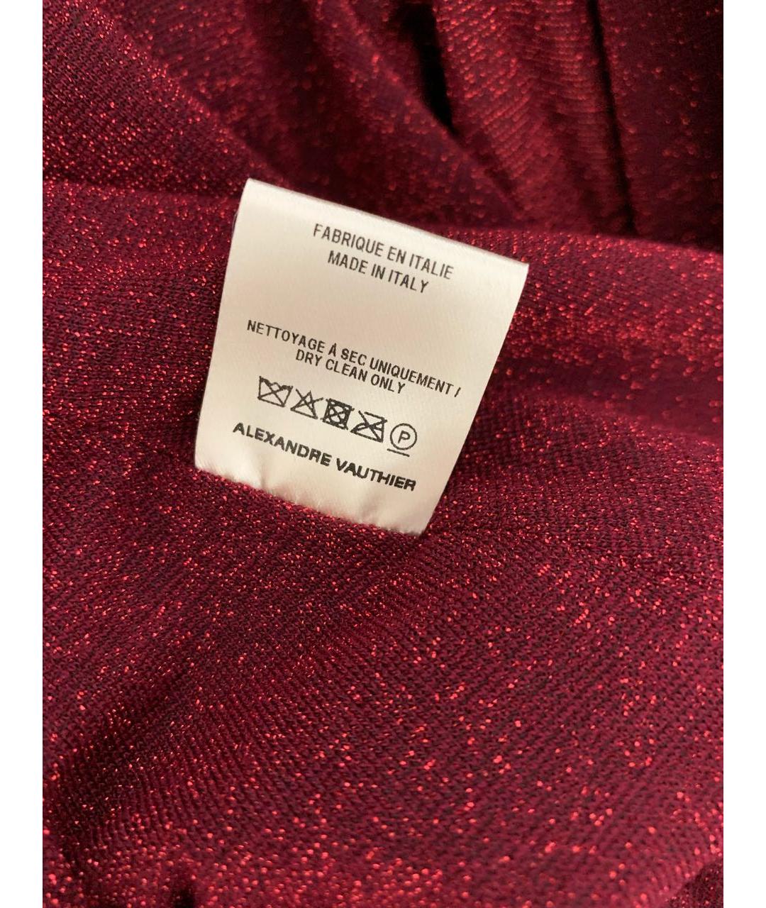 ALEXANDRE VAUTHIER Бордовое вискозное коктейльное платье, фото 5