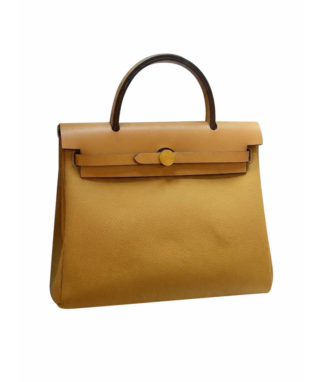 HERMES Горчичная кожаная сумка через плечо, фото 1
