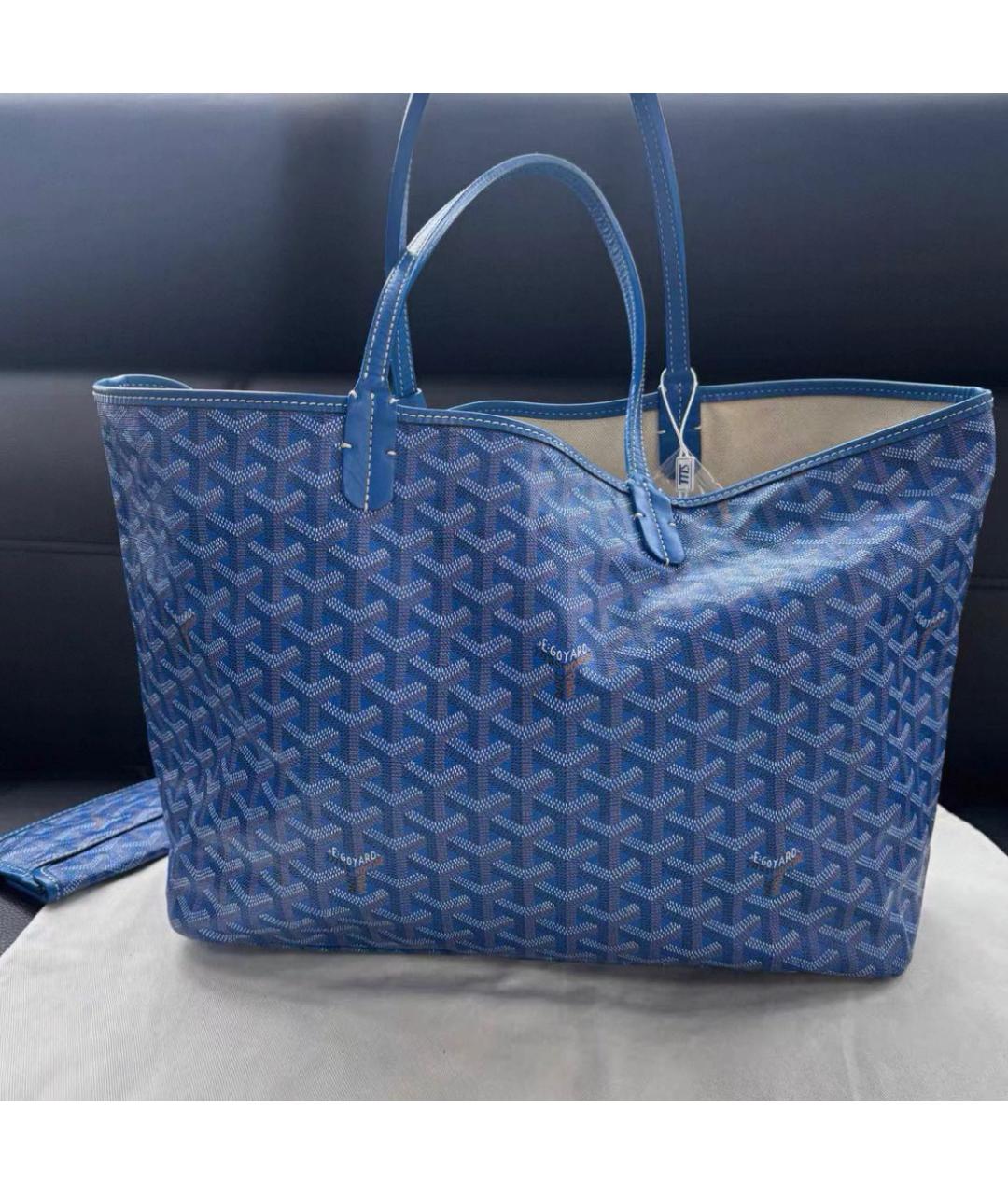 GOYARD Синяя кожаная сумка тоут, фото 3