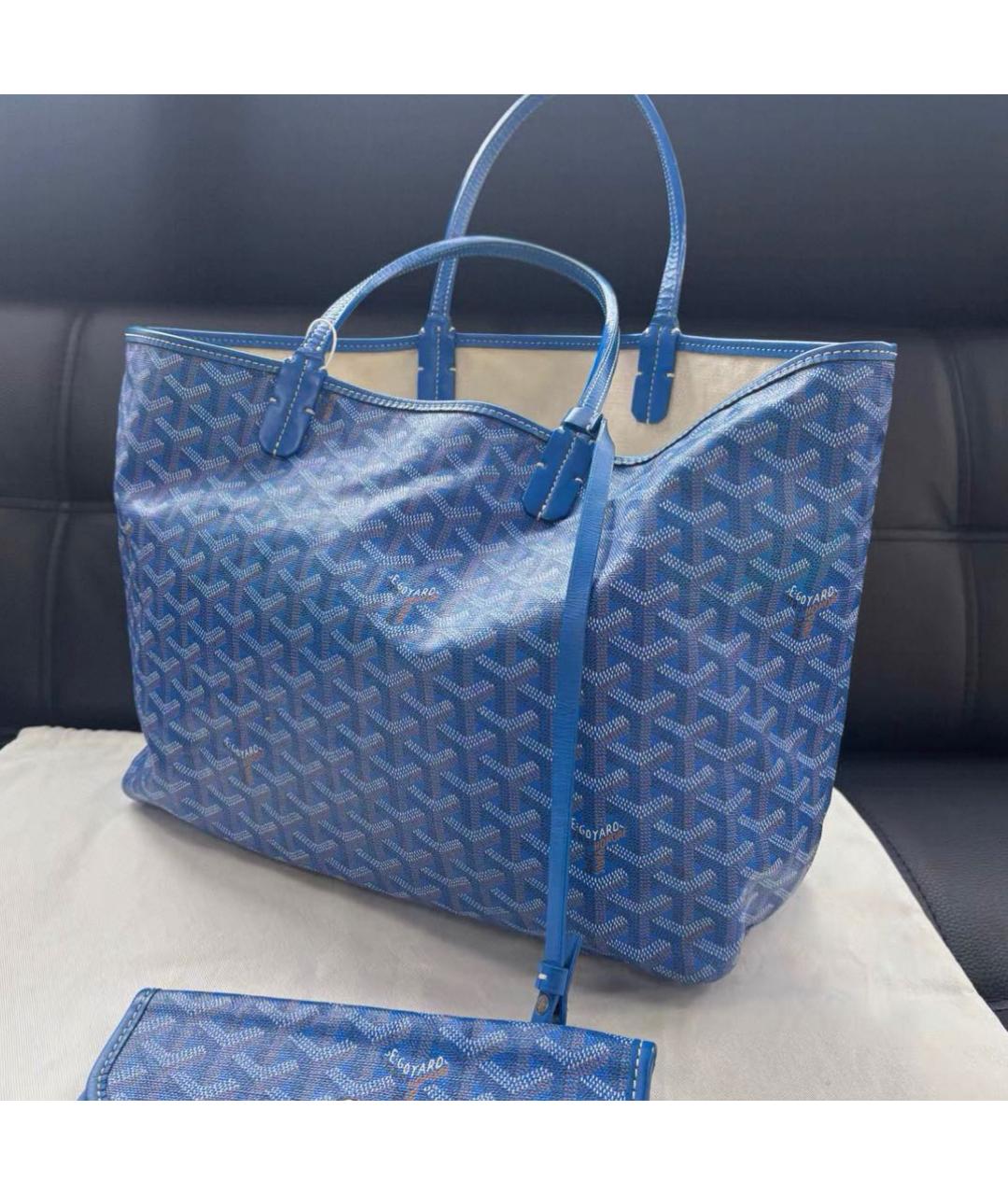 GOYARD Синяя кожаная сумка тоут, фото 4
