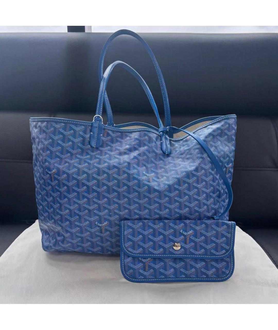 GOYARD Синяя кожаная сумка тоут, фото 7