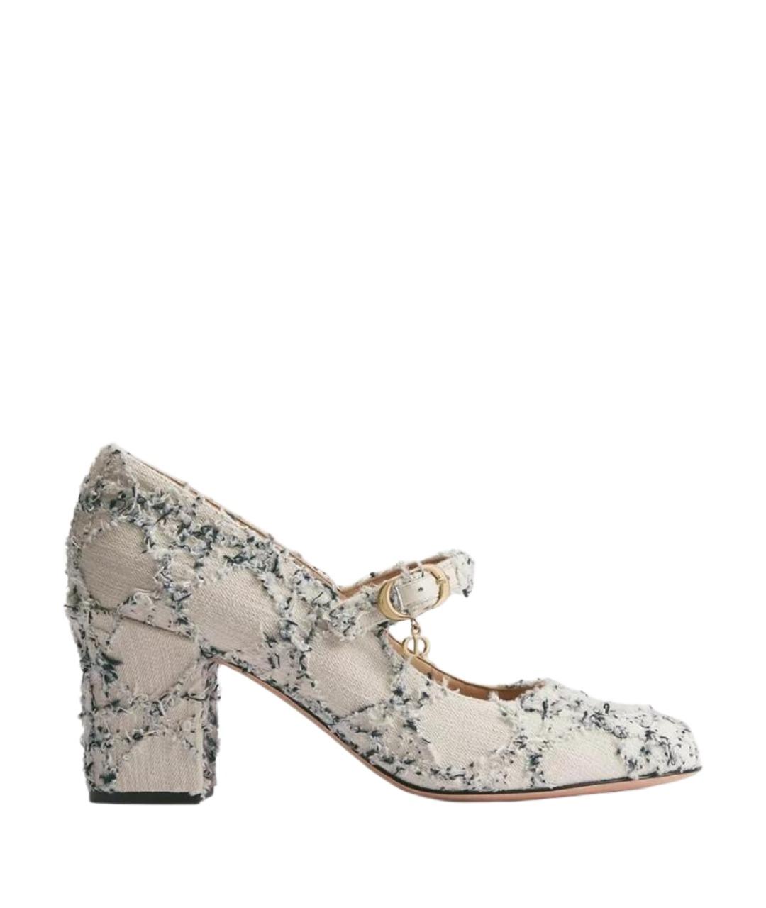 CHRISTIAN DIOR Белые текстильные туфли, фото 1