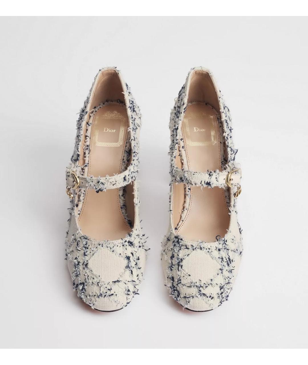CHRISTIAN DIOR Белые текстильные туфли, фото 3