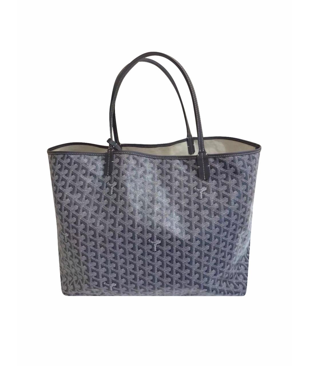 GOYARD Антрацитовая кожаная сумка тоут, фото 1