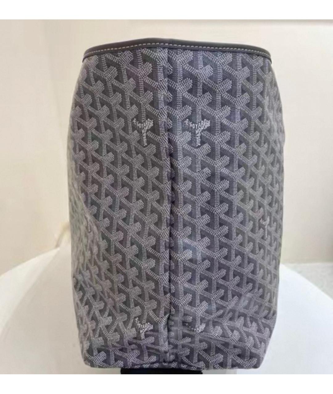 GOYARD Антрацитовая кожаная сумка тоут, фото 3