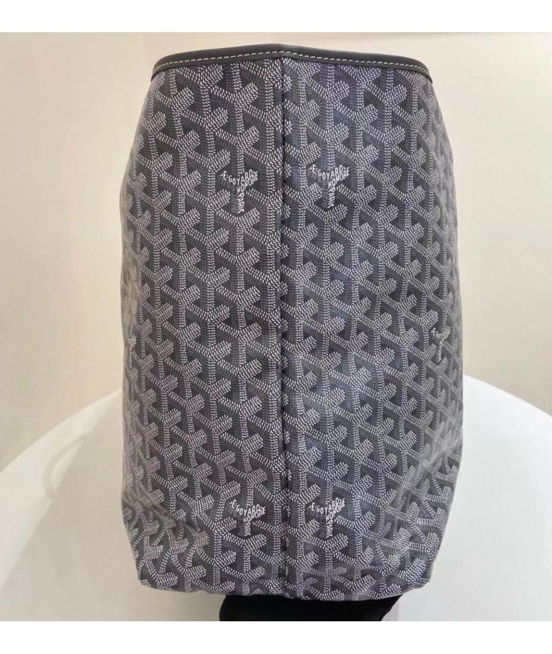 GOYARD Антрацитовая кожаная сумка тоут, фото 4
