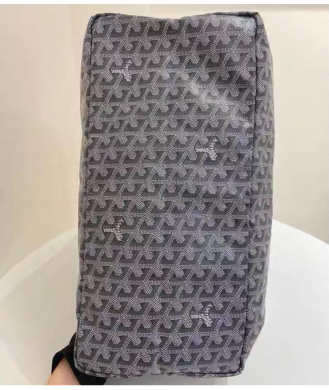 GOYARD Антрацитовая кожаная сумка тоут, фото 5