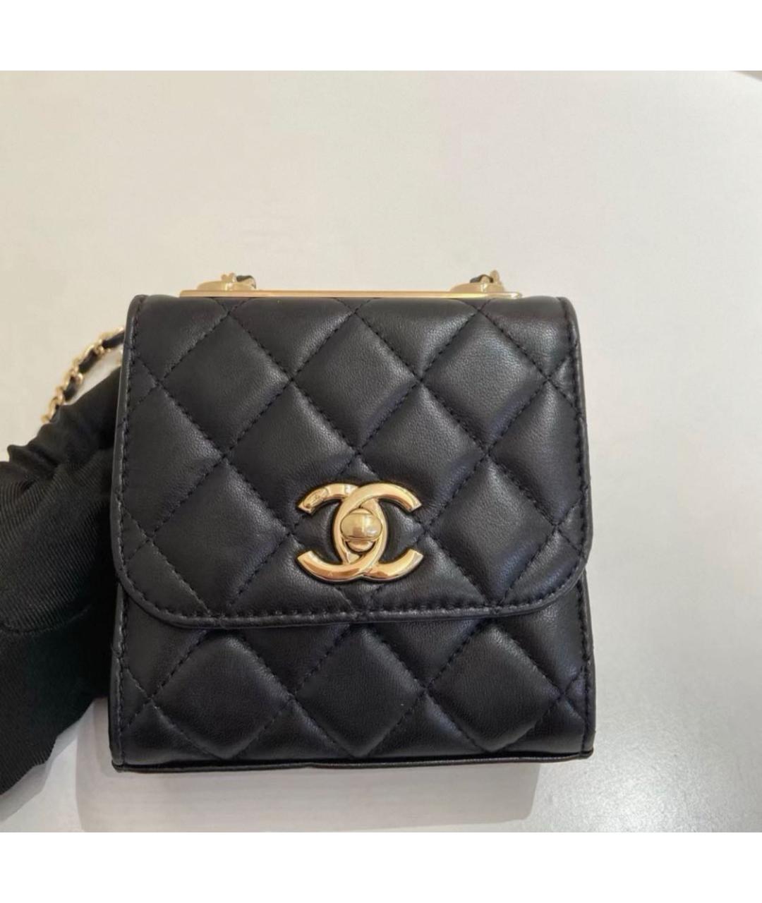 CHANEL Черная кожаная сумка через плечо, фото 8